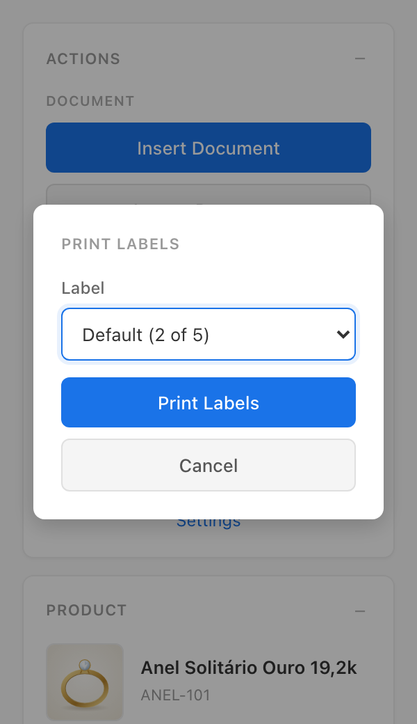 Sidebar labels picker