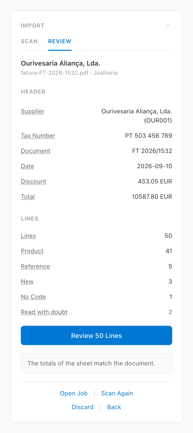 Taskpane review after the apply