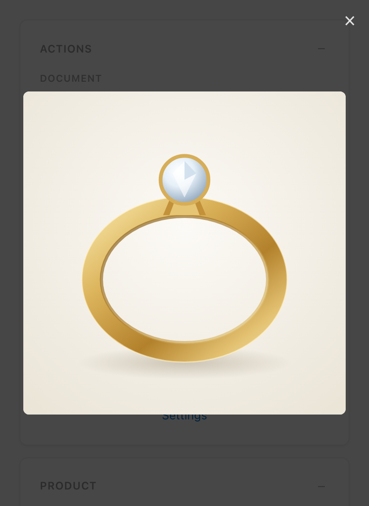 Taskpane product image opened